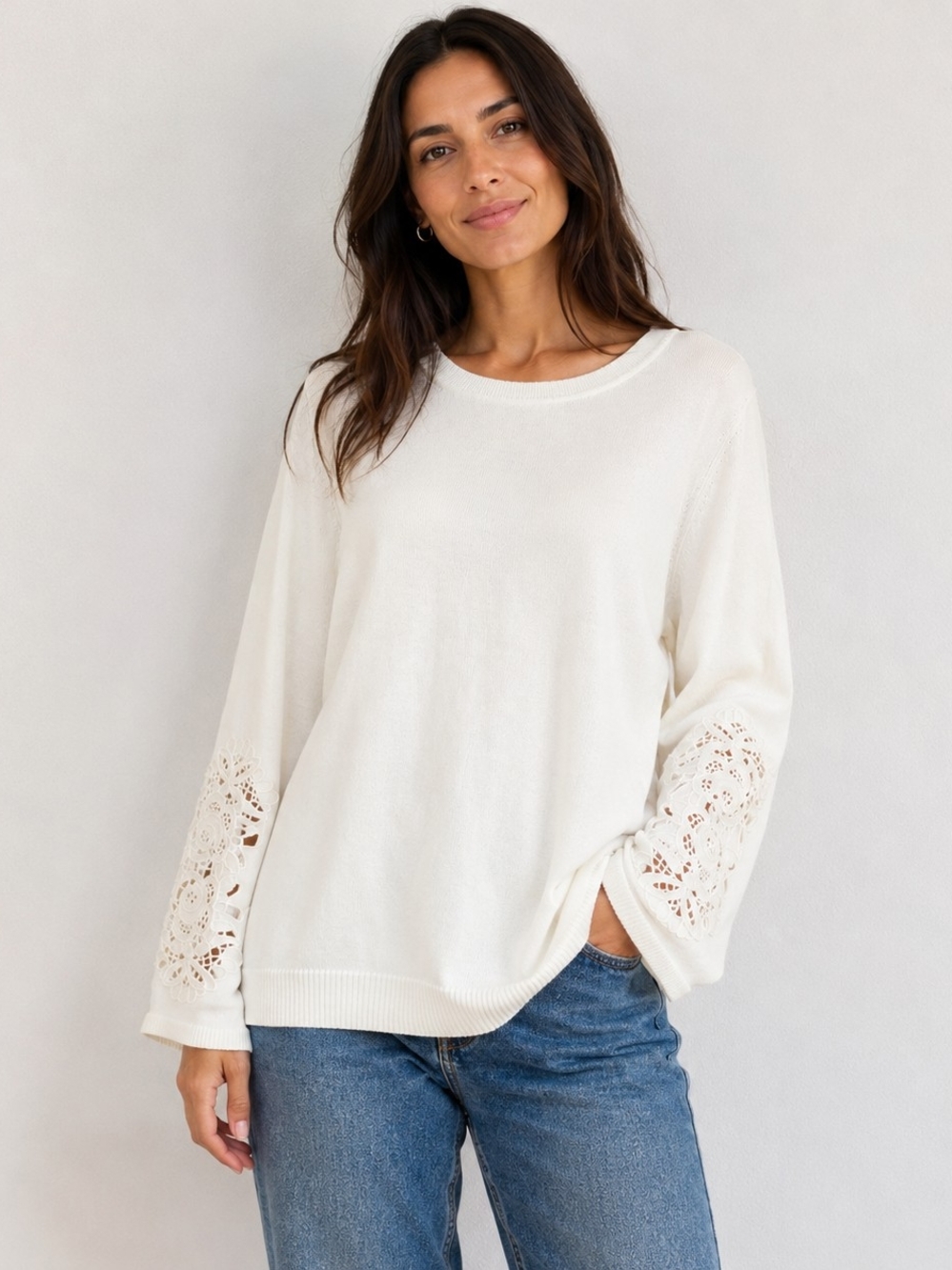 Belford White Pima Cotton Knit Top